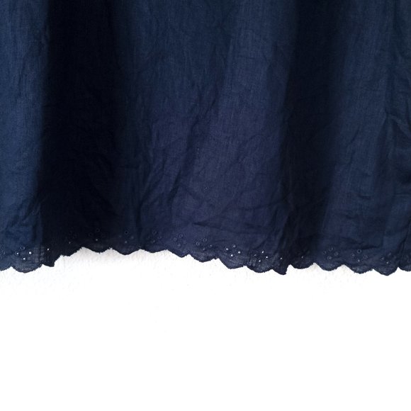 Ann Taylor Navy Linen Top - sz 14 - Picture 7 of 12